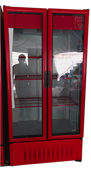 Refrigerador vertical Rojo