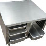 MESA CUADRADA CON DOS CHAROLAS