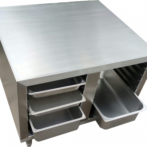 MESA CUADRADA CON DOS CHAROLAS