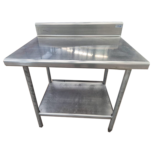 Mesa en acero inoxidable con entrepaño