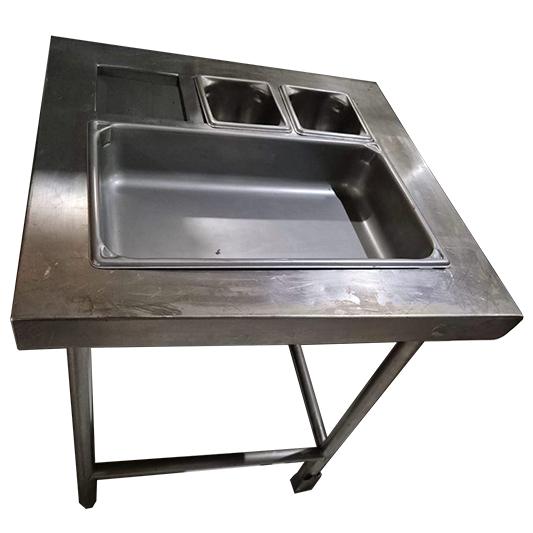 Mesa acero inoxidable con insertos