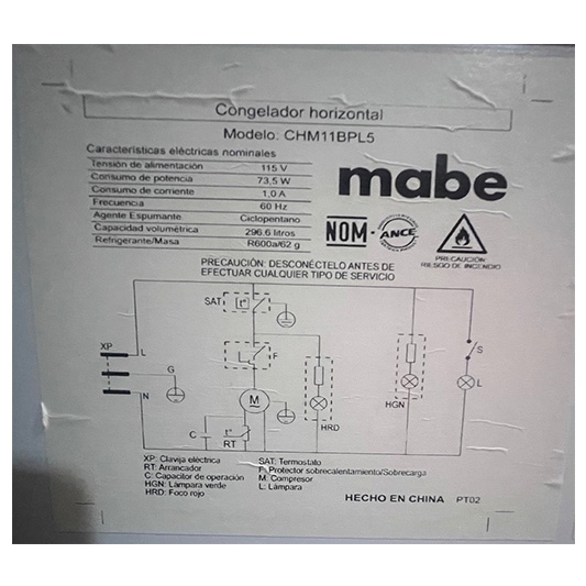 Congelador Horizontal Mabe CHM11BPL5