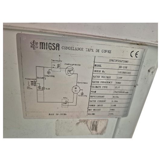 Congelador Horizontal MIGSA BD-158 tipo cofre - Imagen 5