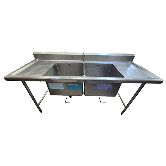 TARJA DOBLE INDUSTRIAL DE ACERO INOXIDABLE