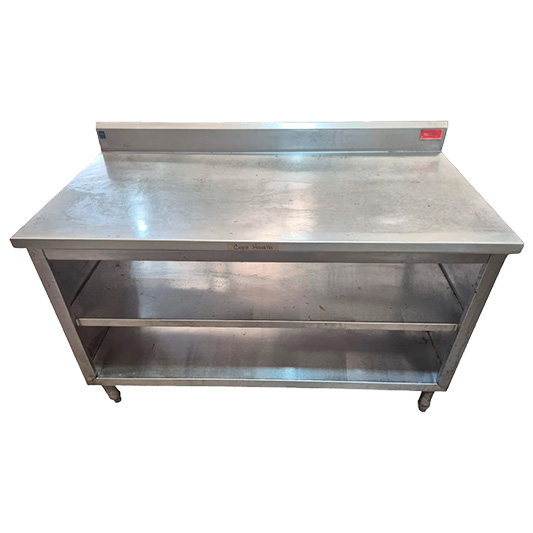 Mesa de Trabajo en Acero Inoxidable con 2 Entrepaños - Imagen 2