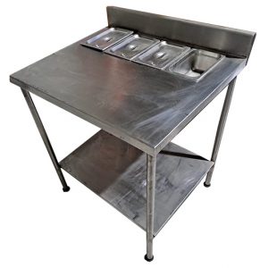 Mesa en Acero Inoxidable con 4 insertos