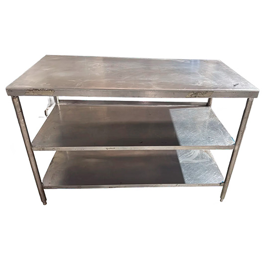 Mesa de Trabajo en Acero Inoxidable con 2 Entrepaños - Imagen 3