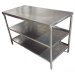 Mesa de Trabajo en Acero Inoxidable con 2 Entrepaños