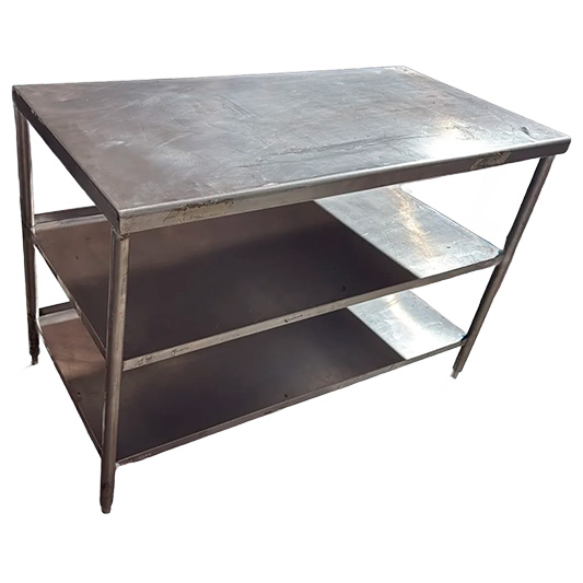 Mesa de Trabajo en Acero Inoxidable con 2 Entrepaños - Imagen 2
