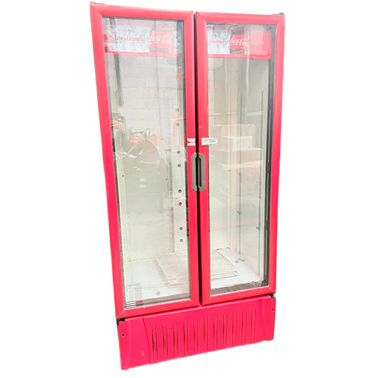 Refrigerador exhibidor de dos puertas de cristal
